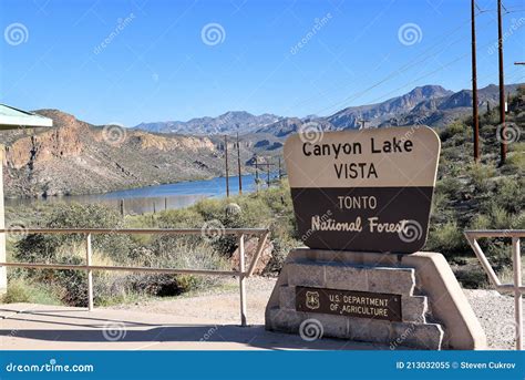 TORTILLA FLAT, ARIZONA - DEC 8, 2016: Canyon Lake Vista. in the Tonto ...