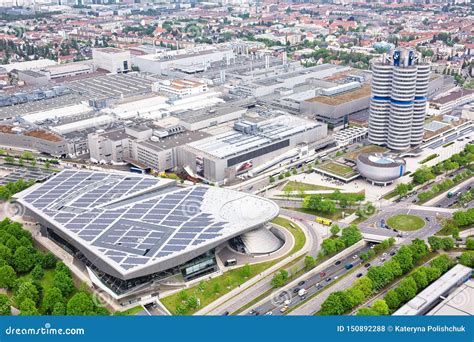 MUNICH, GERMANY - May 3rd, 2018: Aerial View To BMW Headquarters, BMW ...