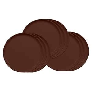 Buy GOWRI Plastic Buffet Plates, Set of 9, Brown, Size 13 Inch | Ideal ...