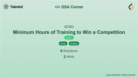 Minimum Hours of Training to Win a Competition - DSA Problem | Talentd