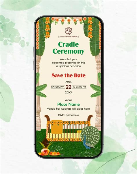 Online Cradle Ceremony Invitation | Traditional Floral Theme | IM-2557 ...