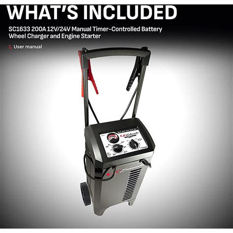 Schumacher SC1633 10/25/50/200A 12/24V Wheeled Manual Battery Charger with Engine Starter | Academy
