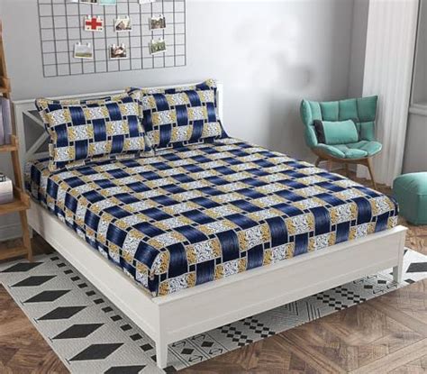 Rubix Home Mesmerize Microfiber Cotton Feel Flat Double Bedsheets with ...