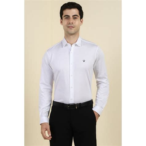 Buy Allen Solly Men White Solid Full Sleeves Shirt Online