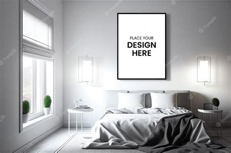 Premium PSD | Canvas frame photo mockup interior in a bedroom