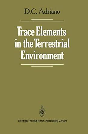 Buy Trace Elements in the Terrestrial Environment Book Online at Low ...