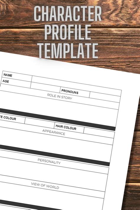 Printable Character Profile Template