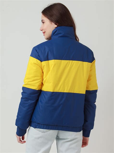 Multicolor Colourblocked Quilted Jacket For Women – Zink London