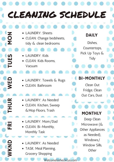 Cleaning Schedules Printable - Printable New Year Banners