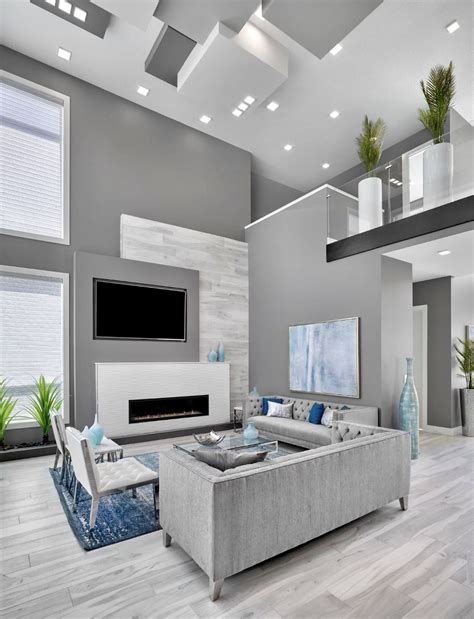modern gray and white living room
