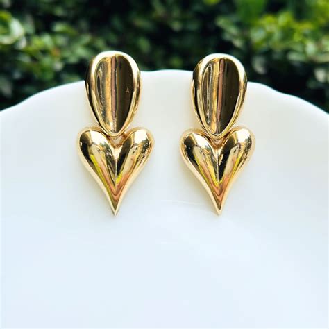 Heart Petal Drop Earrings