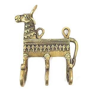 Indian-Shelf 2 Piece Brass Kids Cow Wall Hooks Animals Vintage Coat ...
