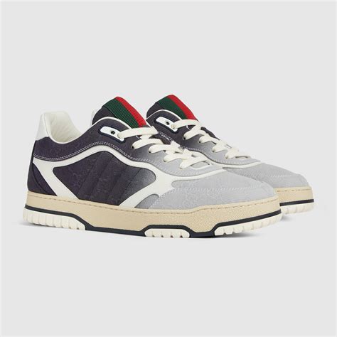 Baskets Gucci Re-Web pour homme en denim GG avec dégradé de bleu foncé ...