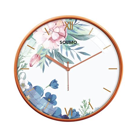 Buy Amazon Brand - Solimo Plastic White Flower Analog Wall Clock ...