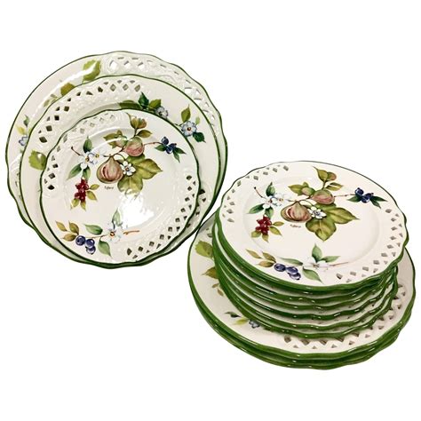Vintage "Tiffany" Ceramic Dinnerware by, Brunelli, Italy S/12 at 1stDibs | designed by brunelli ...