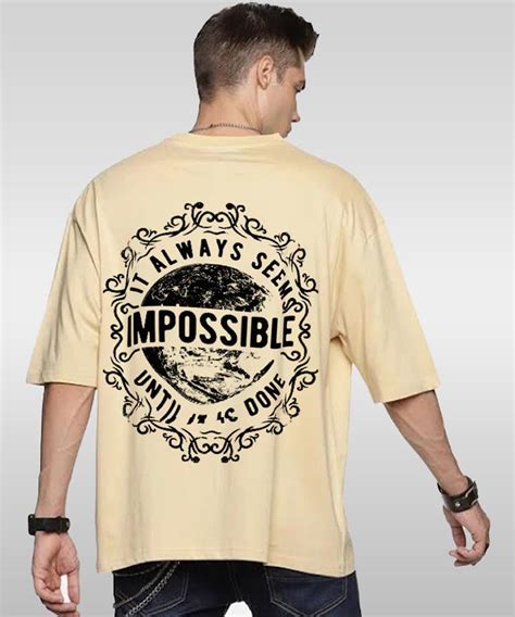 J&JP Men Oversized Back Printed T-Shirt-Beige, J&JP, Buy Now