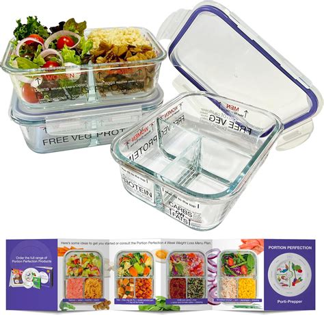 Portion Perfection Portion Control Containers - Glass Oven Ready ...
