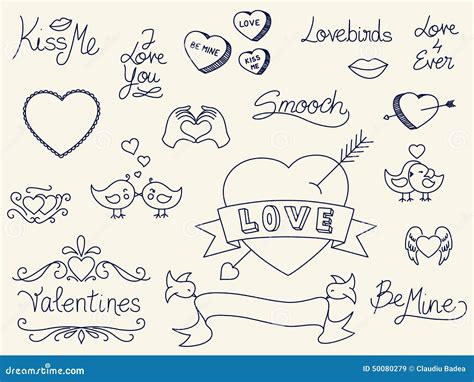 Valentine s Day Doodles stock illustration. Illustration of decorative ...
