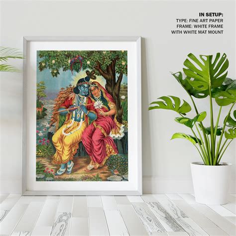 Radha Krishna Painting Painting & Wall Art Print by Raja Ravi Varma ...