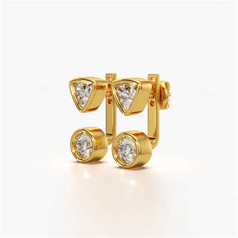 Geometric Stack Studs in 18K Gold Vermeil | Kymee