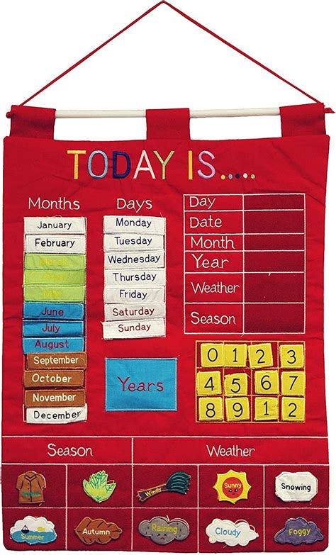 Alma's Designs Alma's Design Children's Calendar Wall Chart - Red India ...