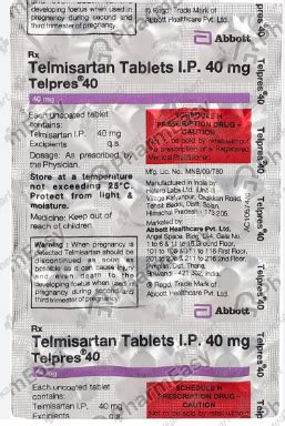 TELPRES 40MG TABLET 15'S, Price, Composition & Generic Alternatives ...
