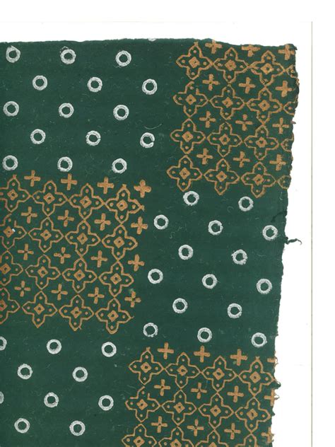 Gold & White Bandhani on Green 01