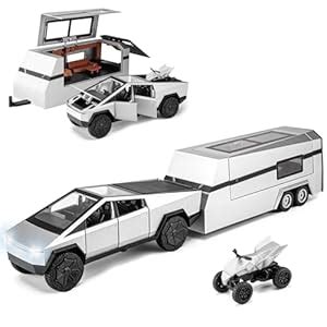 Siwave Cybertruck Toy for Kids, Pickup Truck with RV Motorcycle ...