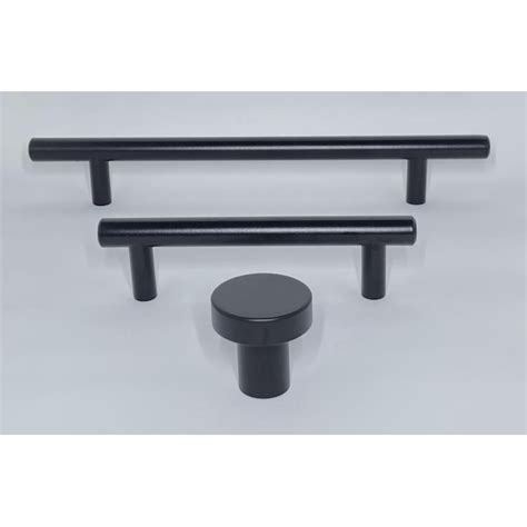 SymTek 3-3/4-in Center to Center Matte Black Cylindrical Bar Drawer ...