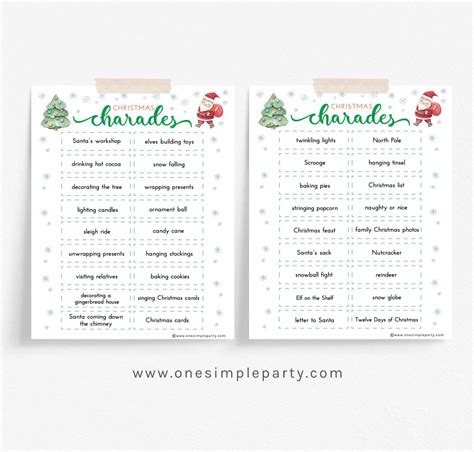Free Printable Christmas Charades Game