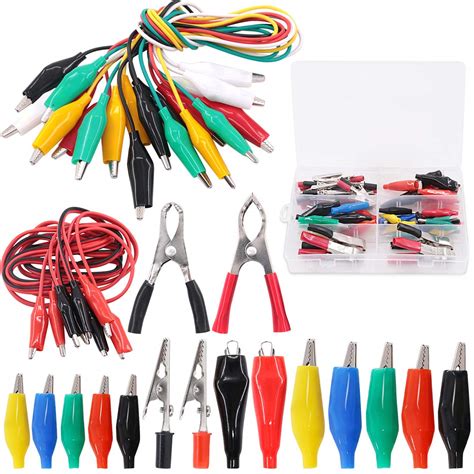 Glarks 72Pcs 6 Type Metal Alligator Clips Electric Test Clamps with ...