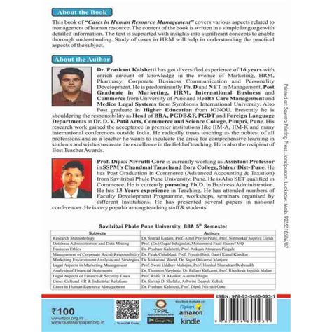 Cases In Human Resource Management 5 semester fifth semester