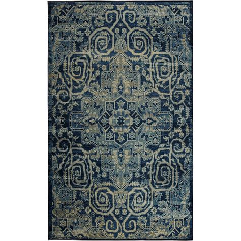 Mohawk Home Prismatic 9 X 12 (ft) Navy Indoor Medallion Mid-century ...