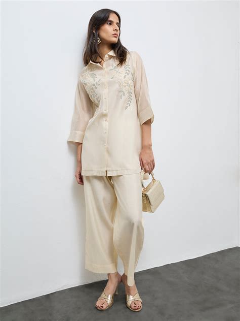 Buy Vark Off-White Embellished Co-ord Set from Westside – Westside Global