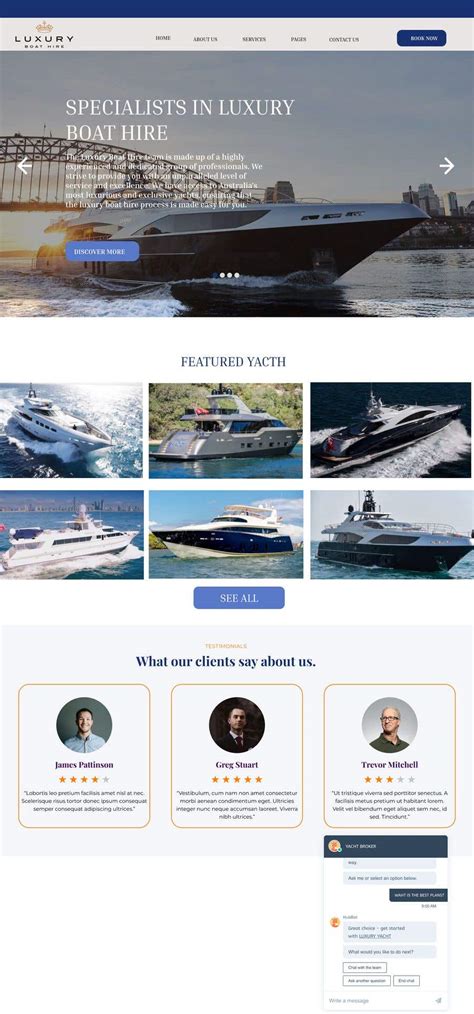 Entry #133 by jihadk1 for Modern WordPress Redesign for Luxury Boat ...