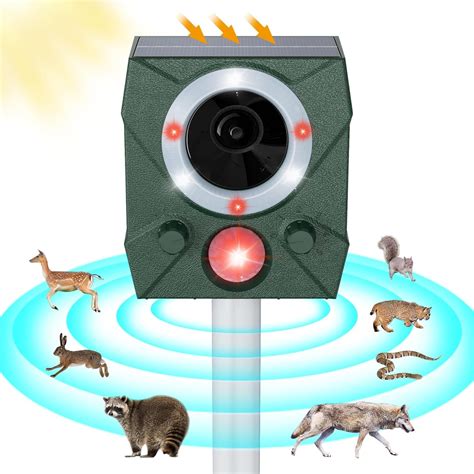 Amazon.com: Solar Ultrasonic Animal Repeller Outdoor, Squirrel Deer ...