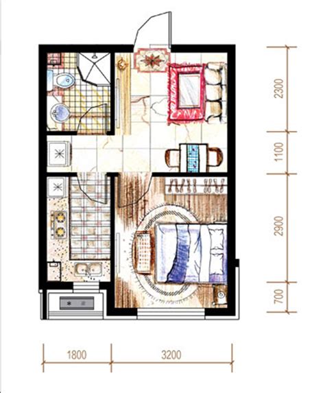 2间紧凑实用的45平小户型公寓设计 - 设计之家