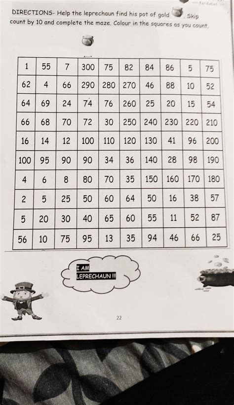 Skip DIRECTIONS- Help the leprechaun find his pot of gold count by 10 ...