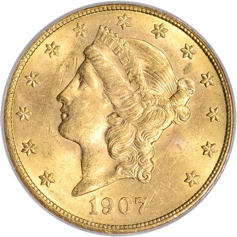 1907 US Gold $20 Liberty Head Double Eagle - PCGS MS63 [07-USG-LIB-20-P ...