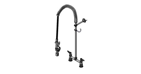 T and S Brass B-0123-CR-BJ Pre-Rinse 8" Deck Mounted Food Service ...