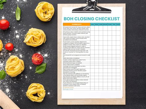Kitchen Closing Checklist for Restaurants & Professional Kitchens, BOH ...