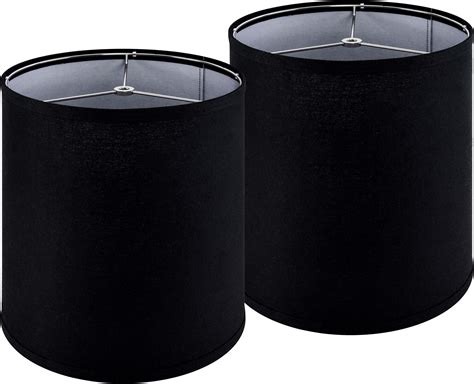 Duoerwo Black Large Farmhouse Drum 12 Inches Lamp Shades Set Of 2 ...