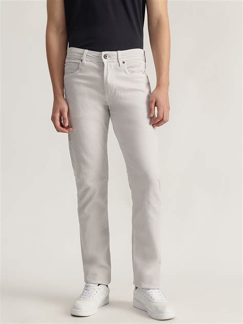 Shop Iconic Men Grey Solid Slim Tapered Jeans Online – Iconic India