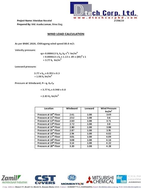 Image result for Wind Load Calculation Example PDF