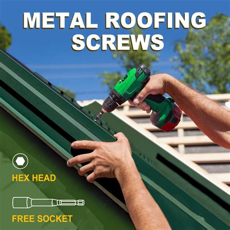 Snapklik.com : Metal Roofing Screws #10 1-1/2 Inch, 300-PCS, Forest/Ivy ...