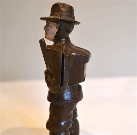 Bargain John's Antiques | Soldier Minuteman Coin Cast Iron Bank ...