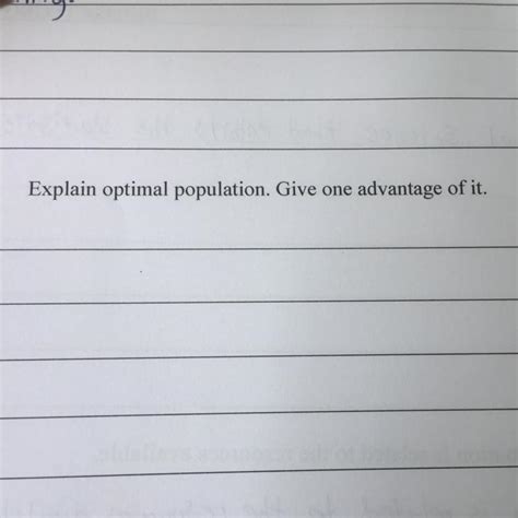 Explain optimal population give one advantage of it - Brainly.in