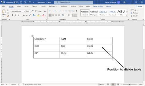 Image result for MS Word Splittable Vertically
