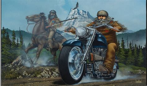 David Mann, Ghost of the Mountain | Biker art, David mann art, Bike art