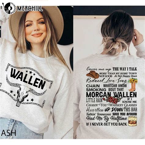 Morgan Wallen Womens Shirt Songs Gifts for Country Music Lovers ...